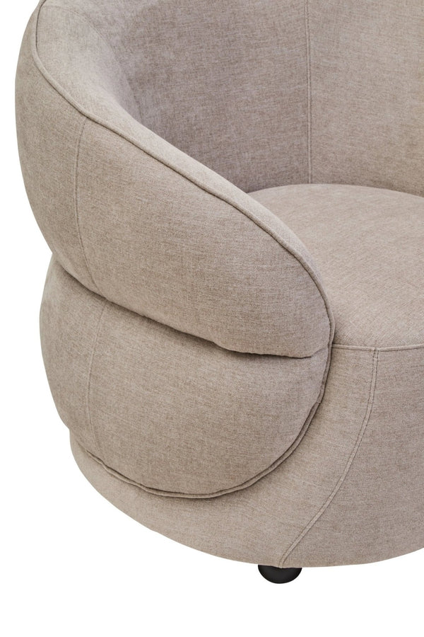 Daphne Taupe Chenille Curved Chair - XShowhome Limited - Xshowhome