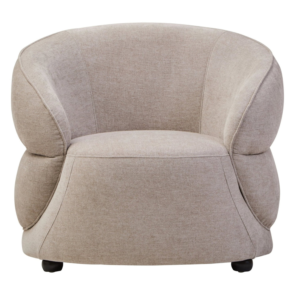 Daphne Taupe Chenille Curved Chair - XShowhome Limited - Xshowhome