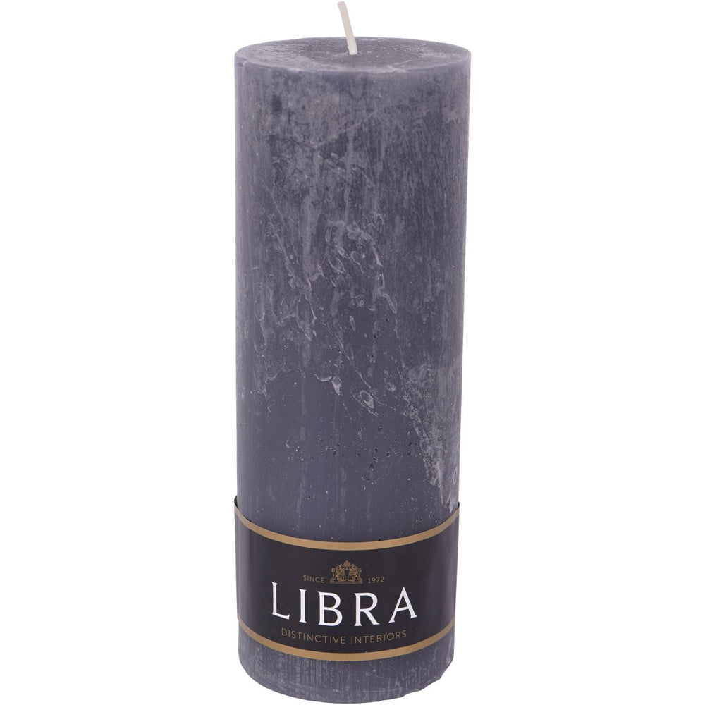 Dark Pewter Rustica Pillar Candle 7x19cm - XShowhome Limited - Libra