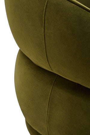 Darla Forest Green Curved Velvet Chair - Canwell Interiors Limited - Xshowhome