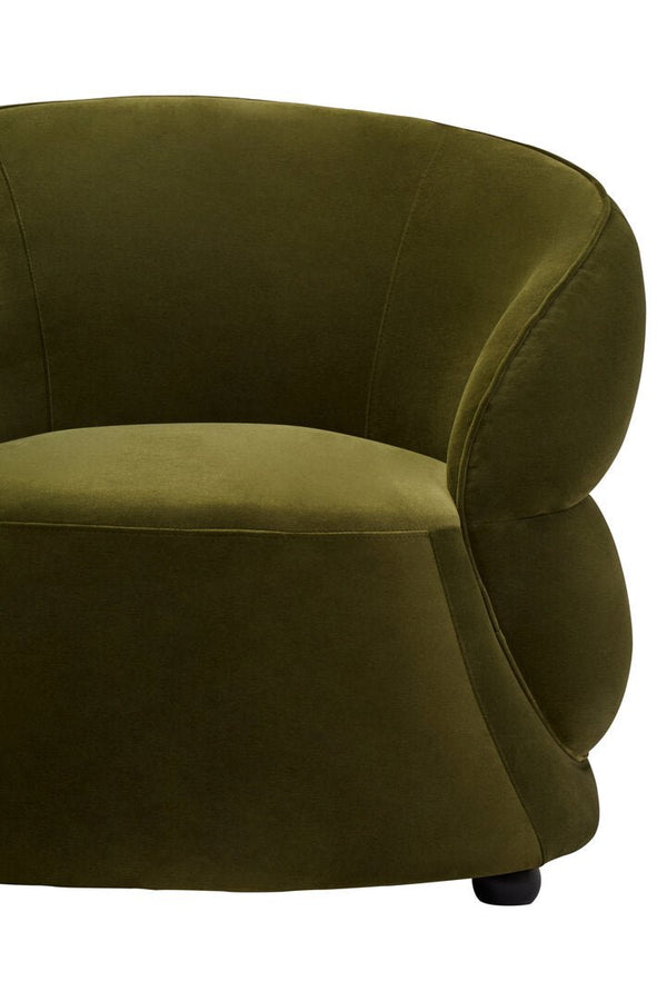 Darla Forest Green Curved Velvet Chair - Canwell Interiors Limited - Xshowhome