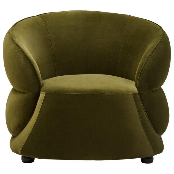 Darla Forest Green Curved Velvet Chair - Canwell Interiors Limited - Xshowhome