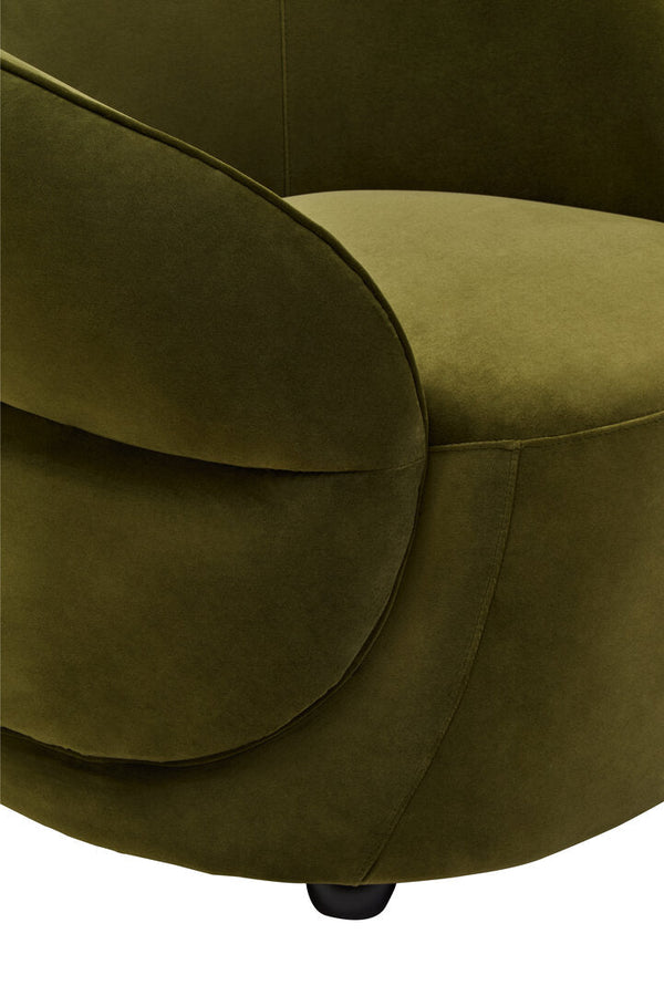 Darla Forest Green Curved Velvet Chair - Canwell Interiors Limited - Xshowhome