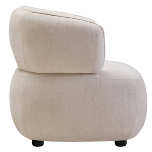 Dasha Ivory Textured Curved Chair - Canwell Interiors Limited - Xshowhome