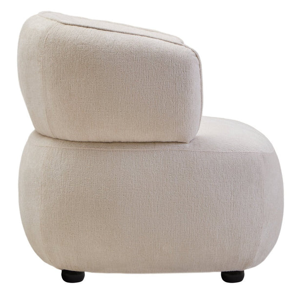 Dasha Ivory Textured Curved Chair - Canwell Interiors Limited - Xshowhome