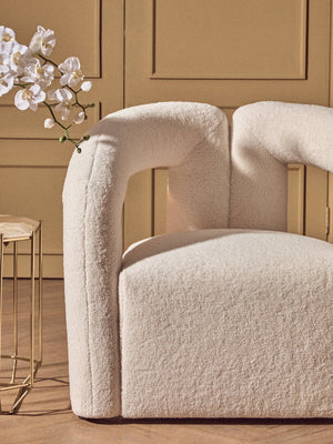 Davina Ivory Boucle Statement Chair - Canwell Interiors Limited - Xshowhome