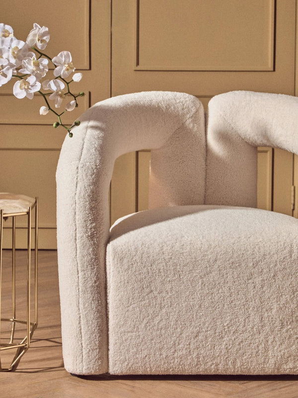 Davina Ivory Boucle Statement Chair - XShowhome Limited - Xshowhome
