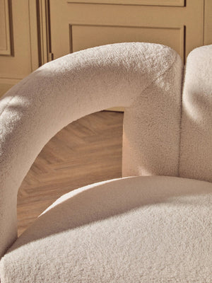 Davina Ivory Boucle Statement Chair - XShowhome Limited - Xshowhome