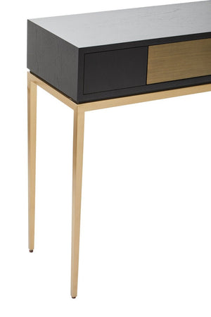 Davoli Black and Gold Console Table with 1 Drawer - Canwell Interiors Limited - Xshowhome