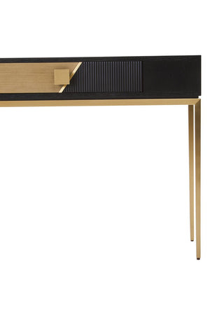 Davoli Black and Gold Console Table with 1 Drawer - Canwell Interiors Limited - Xshowhome