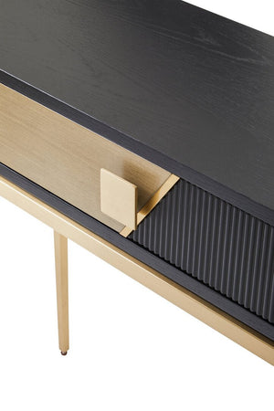 Davoli Black and Gold Console Table with 1 Drawer - Canwell Interiors Limited - Xshowhome