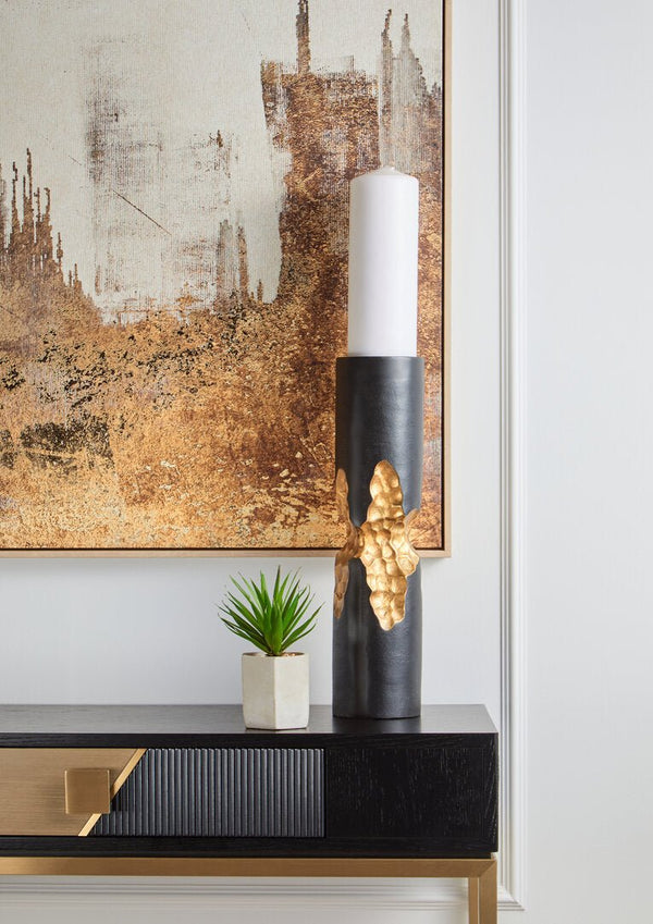 Davoli Black and Gold Console Table with 1 Drawer - Canwell Interiors Limited - Xshowhome