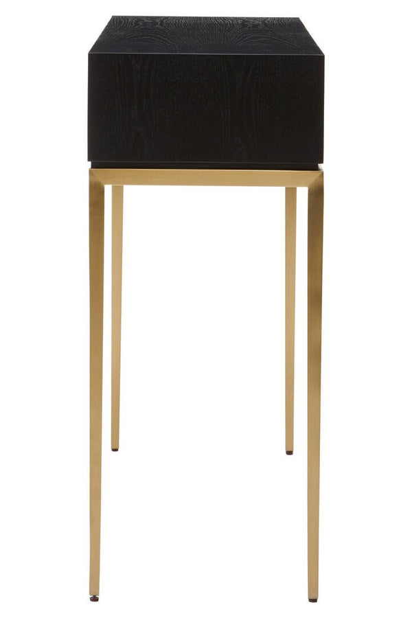 Davoli Black and Gold Console Table with 1 Drawer - Canwell Interiors Limited - Xshowhome