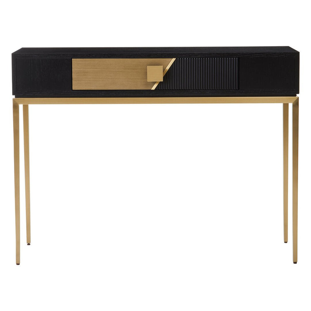 Davoli Black and Gold Console Table with 1 Drawer - Canwell Interiors Limited - Xshowhome