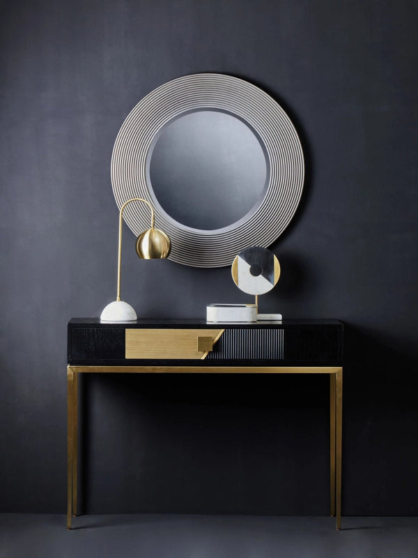 Davoli Black and Gold Console Table with 1 Drawer - XShowhome Limited - Xshowhome