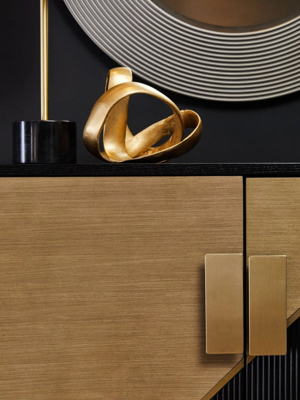 Davoli Black and Gold Two Door Sideboard - XShowhome Limited - Xshowhome