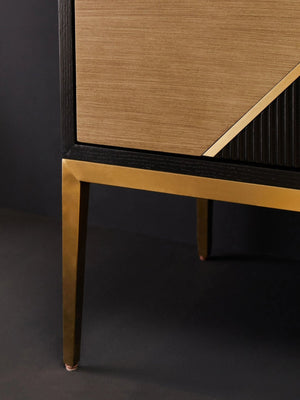 Davoli Black and Gold Two Door Sideboard - XShowhome Limited - Xshowhome