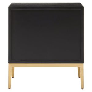 Davoli Black and Gold Two Drawer Side Table - Canwell Interiors Limited - Xshowhome