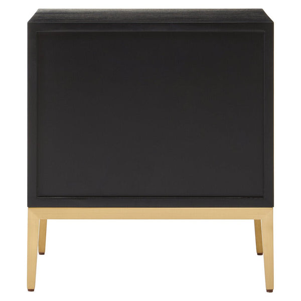 Davoli Black and Gold Two Drawer Side Table - Canwell Interiors Limited - Xshowhome
