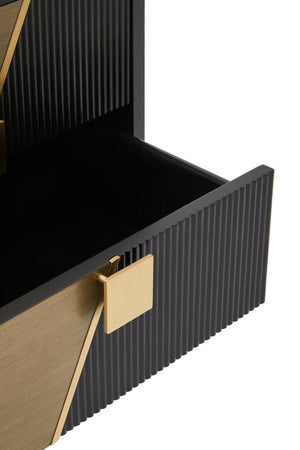 Davoli Black and Gold Two Drawer Side Table - Canwell Interiors Limited - Xshowhome
