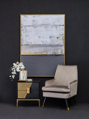 Davoli Black and Gold Two Drawer Side Table - Canwell Interiors Limited - Xshowhome