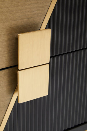 Davoli Black and Gold Two Drawer Side Table - Canwell Interiors Limited - Xshowhome