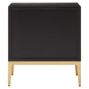 Davoli Black and Gold Two Drawer Side Table - XShowhome Limited - Xshowhome