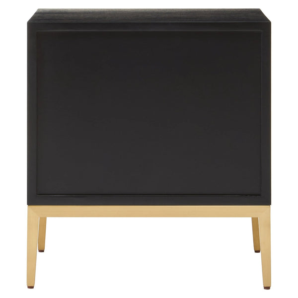 Davoli Black and Gold Two Drawer Side Table - XShowhome Limited - Xshowhome