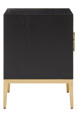 Davoli Black and Gold Two Drawer Side Table - XShowhome Limited - Xshowhome