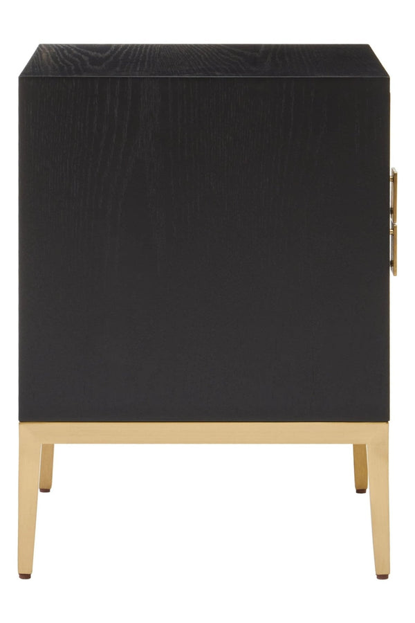 Davoli Black and Gold Two Drawer Side Table - XShowhome Limited - Xshowhome