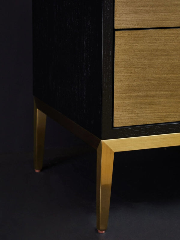 Davoli Black and Gold Two Drawer Side Table - XShowhome Limited - Xshowhome