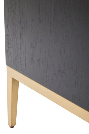 Davoli Black and Gold Two Drawer Side Table - XShowhome Limited - Xshowhome