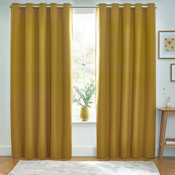 Dawn 117x183 Eyelet Curtain Mustard - Canwell Interiors Limited - Riva