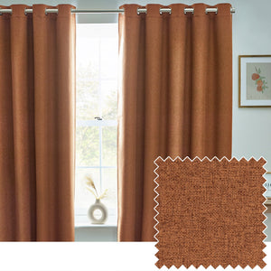Dawn 168x183 Eyelet Curtain Brick - Canwell Interiors Limited - Riva