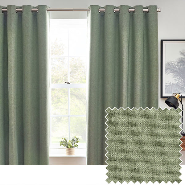 Dawn 229x137 Eyelet Curtain Eucalyptus - Canwell Interiors Limited - Riva