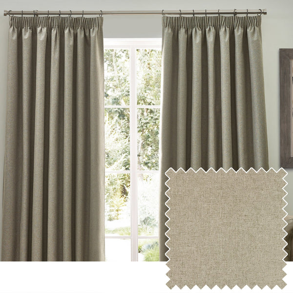Dawn 229x183 Pencil Pleat Curtain Natural - Canwell Interiors Limited - Riva