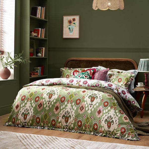 Dawson Double Duvet Set Cedar Green - Canwell Interiors Limited - Riva