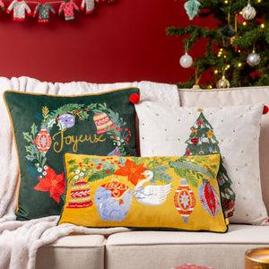 Deck the Halls 43x43 Feather Filled Cushion Pine Green - Canwell Interiors Limited - Riva