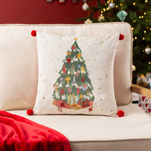 Deck the Halls Tree 43x43 Feather Filled Cushion Multi - Canwell Interiors Limited - Riva