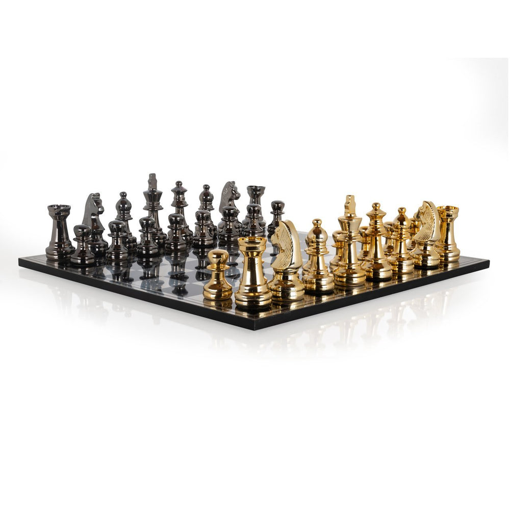 Decorative game Saray black/gold chessboard - Canwell Interiors Limited - Richmond