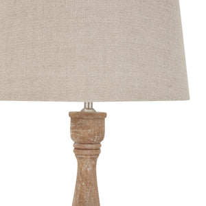 Delaney Natural Wash Candlestick Lamp with Linen Shade - Canwell Interiors Limited - Hills