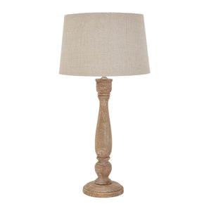 Delaney Natural Wash Candlestick Lamp with Linen Shade - Canwell Interiors Limited - Hills