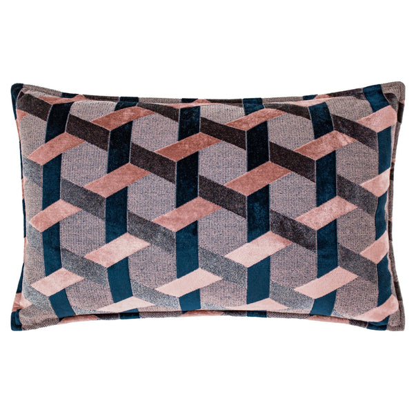 Delano 40x60 Feather Filled Cushion Blush & Navy - Canwell Interiors Limited - Riva