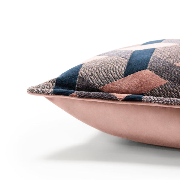 Delano 40x60 Feather Filled Cushion Blush & Navy - Canwell Interiors Limited - Riva