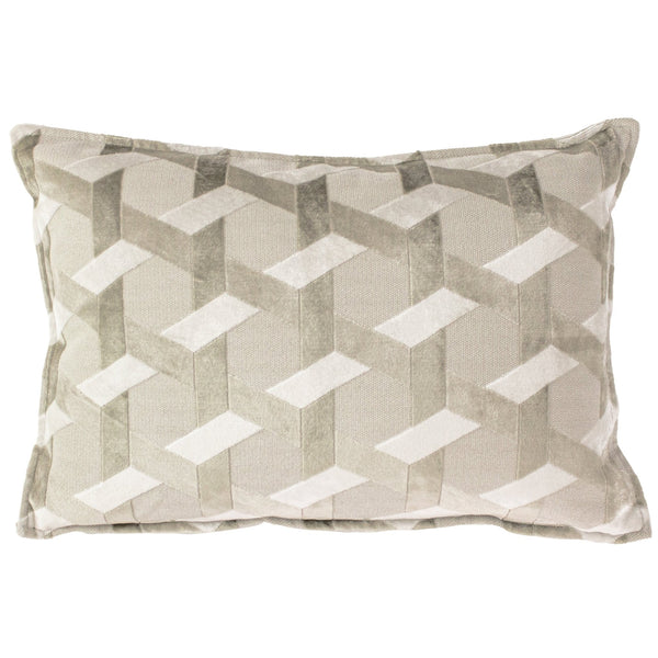 Delano 40x60 Feather Filled Cushion Ivory/taupe - Canwell Interiors Limited - Riva