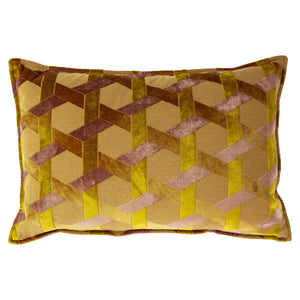 Delano 40x60 Feather Filled Cushion Ochre/blush - Canwell Interiors Limited - Riva
