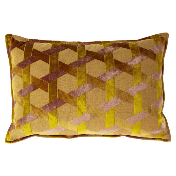 Delano 40x60 Feather Filled Cushion Ochre/blush - Canwell Interiors Limited - Riva
