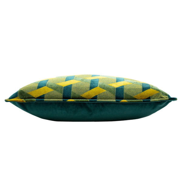 Delano 40x60 Feather Filled Cushion Teal & Gold - Canwell Interiors Limited - Riva