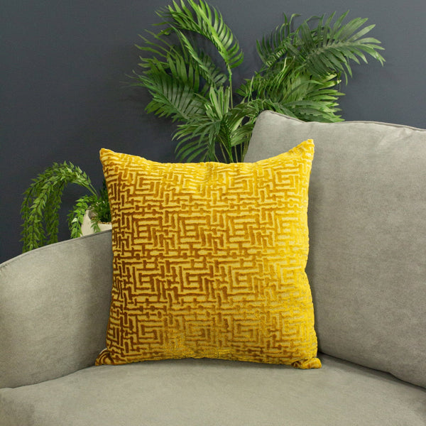 Delphi 45x45 Feather Filled Cushion Gold - Canwell Interiors Limited - Riva