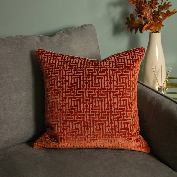 Delphi 45x45 Feather Filled Cushion Rust - Canwell Interiors Limited - Riva
